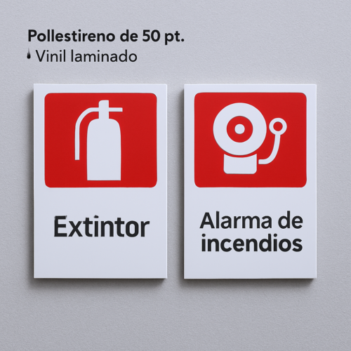 Señalizacion en poliestireno Calibre 50 m²